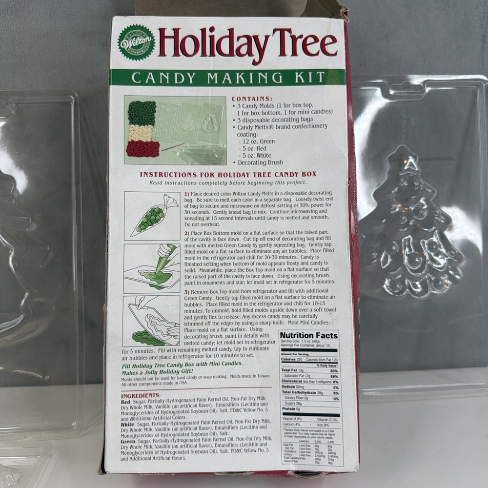 Wilton Holiday Tree Candy Molds Christmas Original Box Vintage - Picture 4 of 6